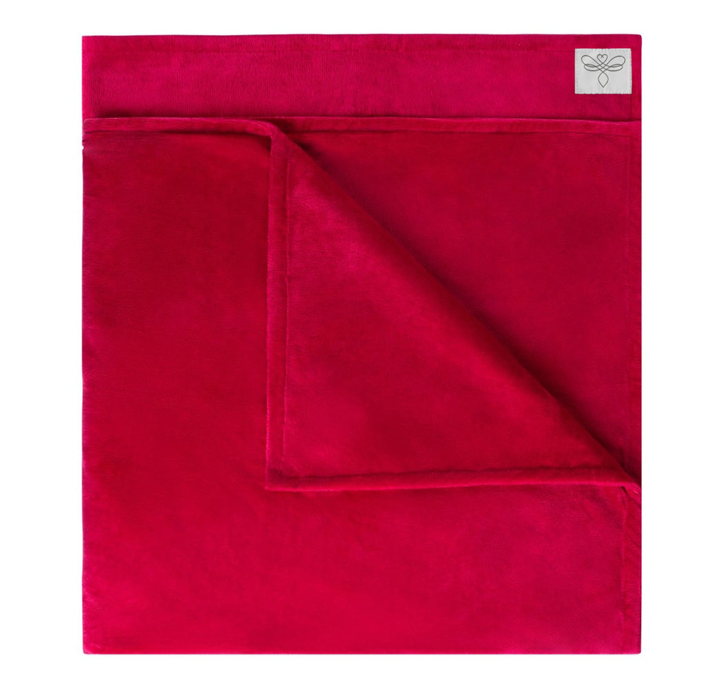 MinkyBee Stroller Blanket ~ Raspberry